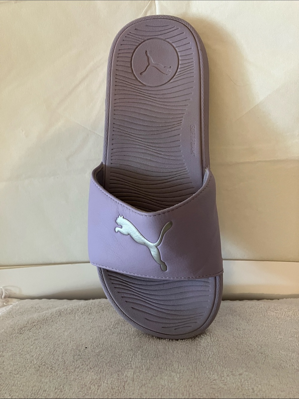 Puma Cool Cat 2.0 Women’s Sz 8 Sports Slides Lavender & Silver Colorway - Picture 3 of 9